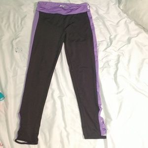 Purple and black leggings